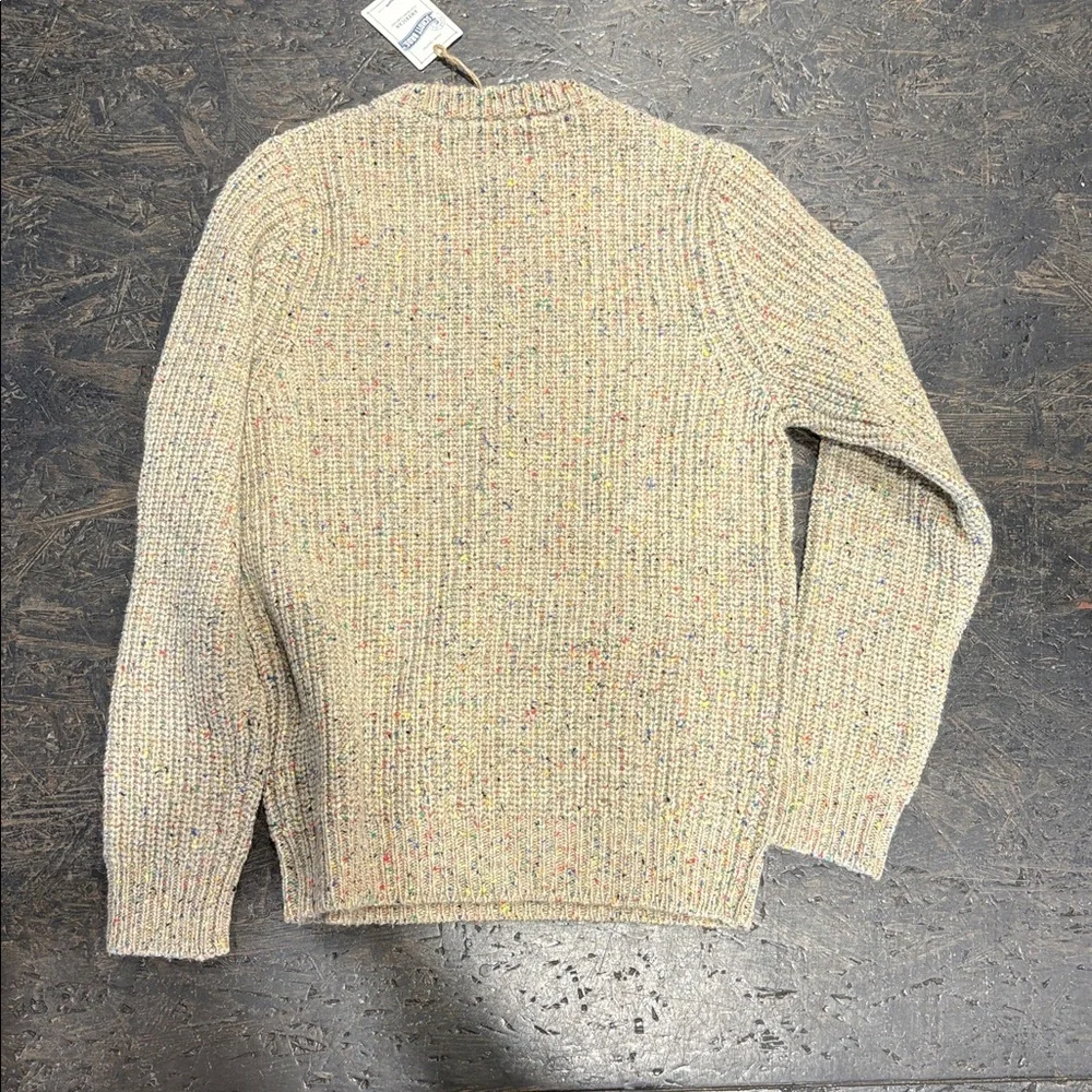 Schott Crewneck Speckled Knit Sweater - Beige - Picture 3 of 5